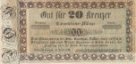 Nouzové platidlo z let 1848-1849 - 20 krejcarů