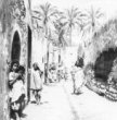Ulička s palmami ve starém Tripolisu