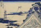 Pohled na Fudži od chrámu Hongandži v Asakuse