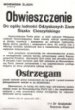 Vyhláška polské správy na těšínsku, podzim 1938