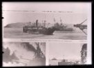 Fotografie, torpédovaný britský křižník Majestic se potápí před vjezdem do Dardanel