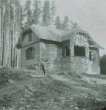 Lovecká chata Na Koníku / Rösselbaude (černobílý skleněný stereodiapozitiv)