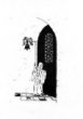 Žena tahající za provaz zvonce v klášteře
