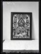 Obrázek na skle: Svatý. Jan Nepomucký v medailonu, pod ním Boží hrob a andělé