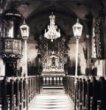 Skleněný stereonegativ:  interiér farního kostela sv. Jana Křtitele v Písečné (1902)