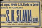 …versus S.K. Slavia komb. (polovina plakátu)