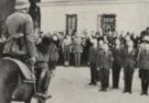 Proslov velitele německých vojsk po obsazení Jeseníku v r. 1938 (čb. reprofoto)
