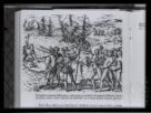 Grafika, nejstarší známá španělská rytina, znázorňující první setkání Evropanů s Indiány