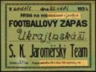 Footballový zápas Ukrajinská XI – S.K. Jaroměř