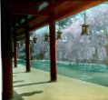 Svatyně Heian - podloubí a kovové lucerny
