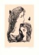 Grafický list - Dvě dívčí hlavy se dvěma motýly