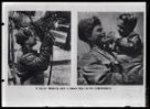 2 x fotografie, A Szovjet Hadsereg segíti a magyar népet az élet megindításában. Fotografie v publikaci. Rudoarmějci.