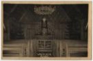 Interiér dřevěné kaple sv. Hedviky ve Vidlích na historické pohlednici