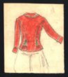 ČERT A KRČMÁŘKA: nákres červeného krojového kabátku (záda)