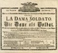 Divadelní cedule La dama soldato oder Die Dame als Soldat