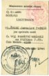 Legitimace vydaná Min. národní obrany pro rt. J. Švarce, která ho opravňovala nosit Čs. vojenskou pamětní medaili