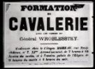 Lístek s titulkem Formation de cavalerie