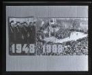 2 x srovnávací fotografie, shromáždění na Staroměstském náměstí 1948/1968