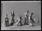 Figurky: kohout, hauzírníci, Ecce Homo, dudák; zhotoveno F. Kostkou, lid. umělcem, ze Stupavy