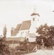 Skleněný stereonegativ: původní kostel sv. Mikuláše v Mikulovicích (1900)