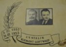 Deska o smrti K. Gottwalda a J. V. Stalina